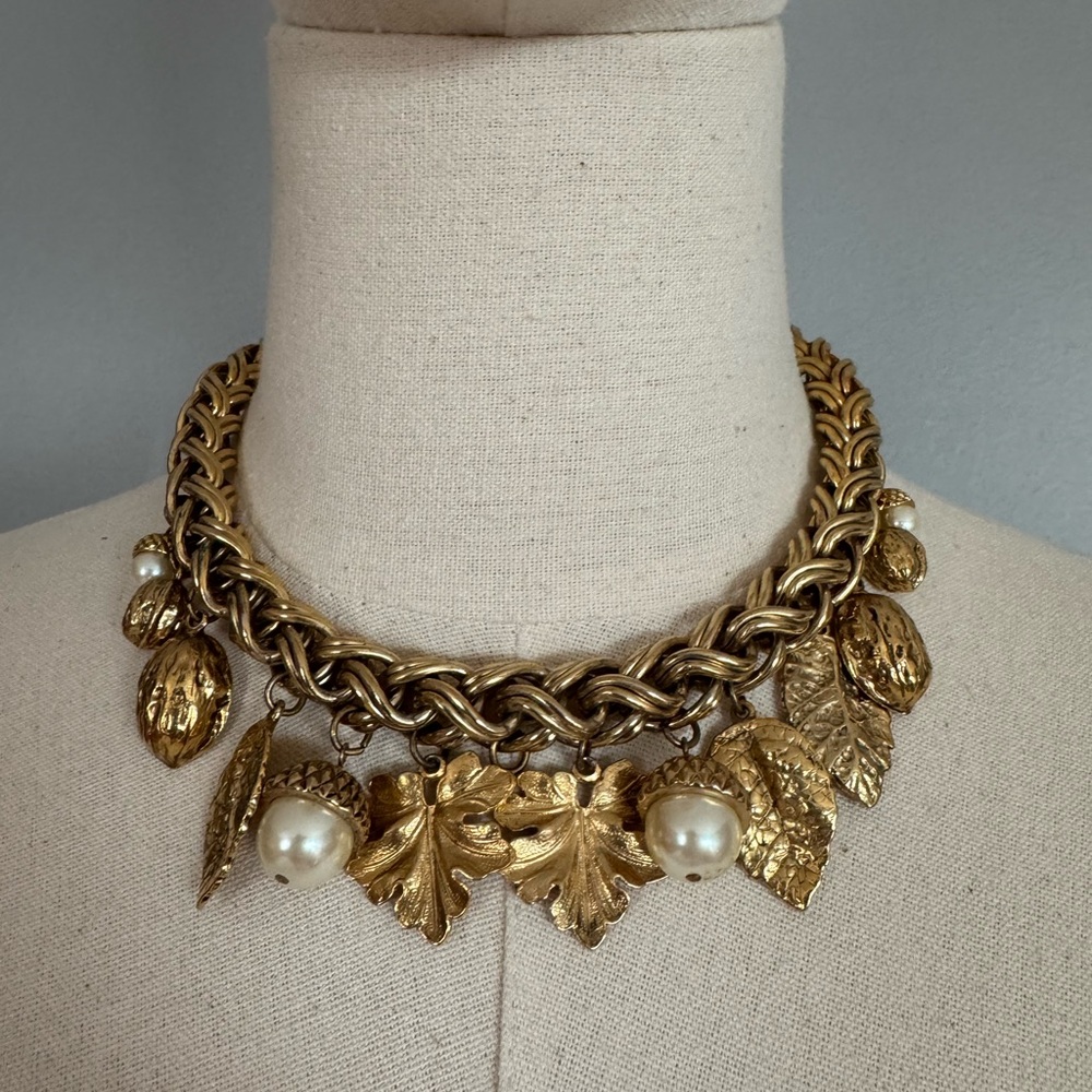 Carolee Acorn Walnut Charm Necklace